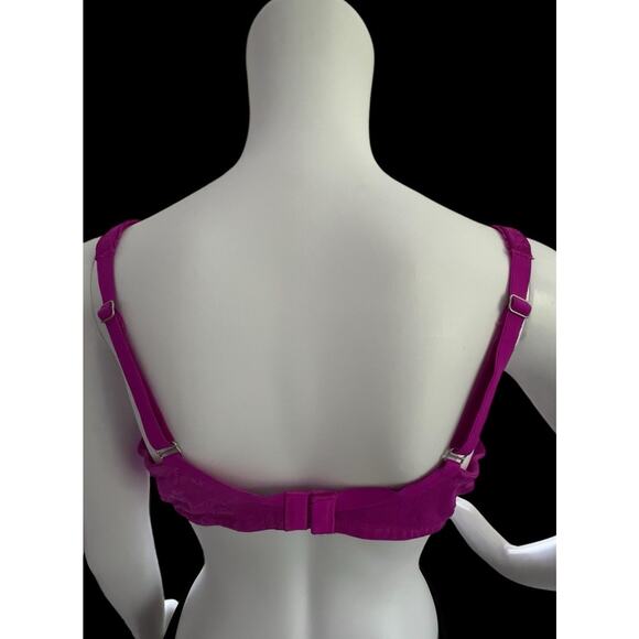 Victoria's Secret Bra 38D Body By Victoria Fuchsia Lace Color Adjustable Straps - Picture 2 of 10